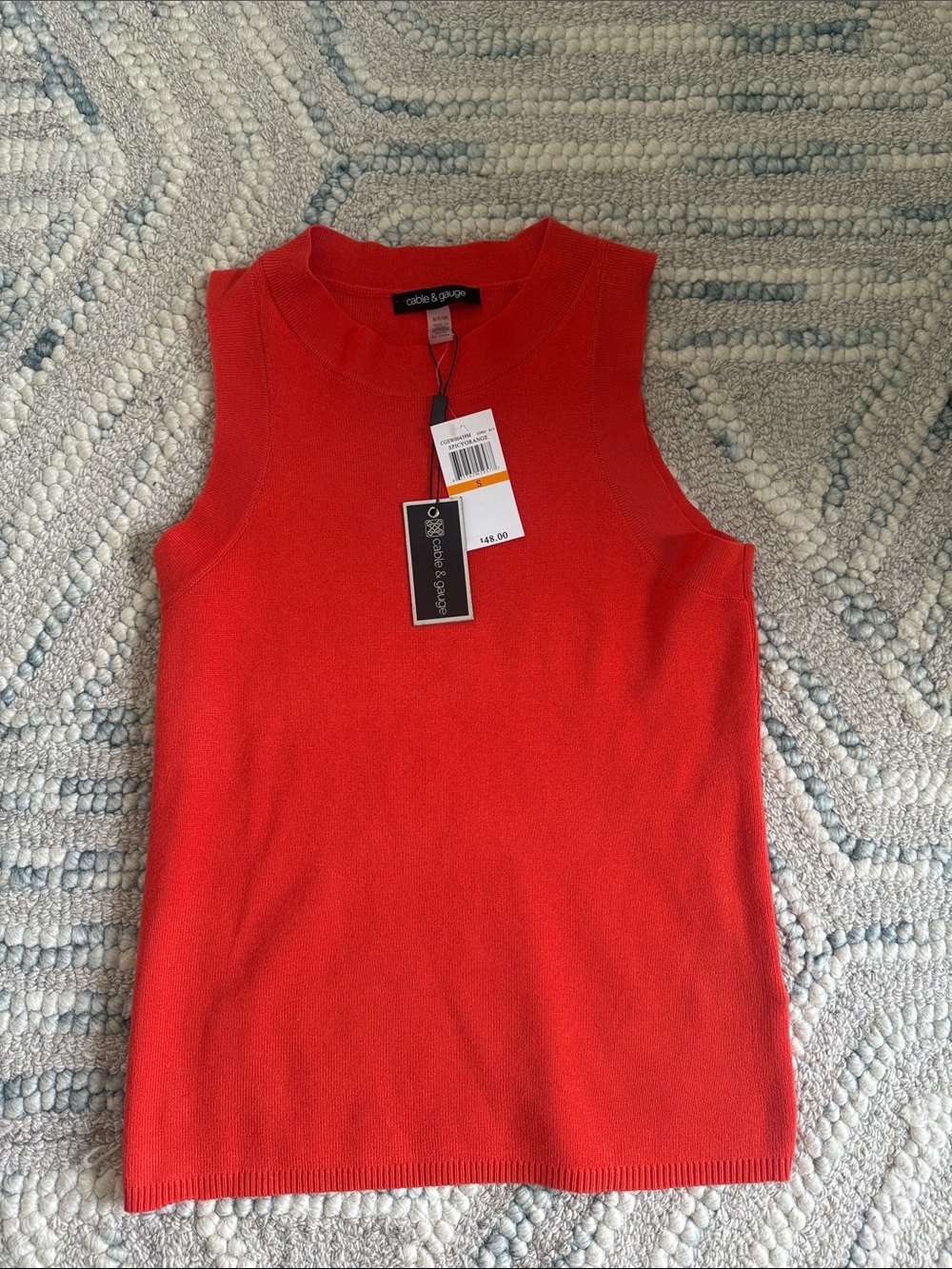 Cable & Gauge orange Sleeveless Sweater